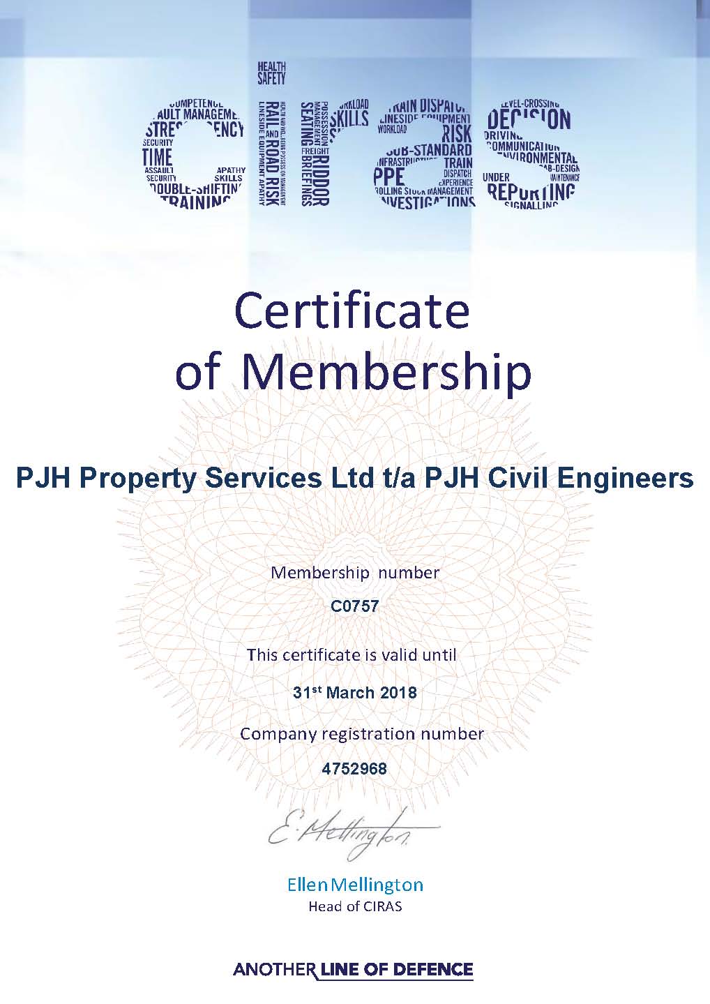 PJH Property Services Ltd t.a PJH Civil Engineers - C0757 2017-2018